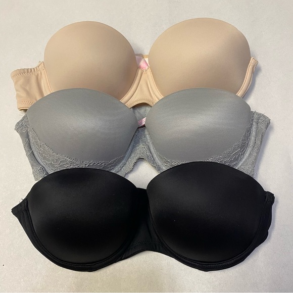Victoria’s Secret Bras 32B Wear Everywhere Multi Way Push Up Lot of 3 Y2K - Picture 1 of 12